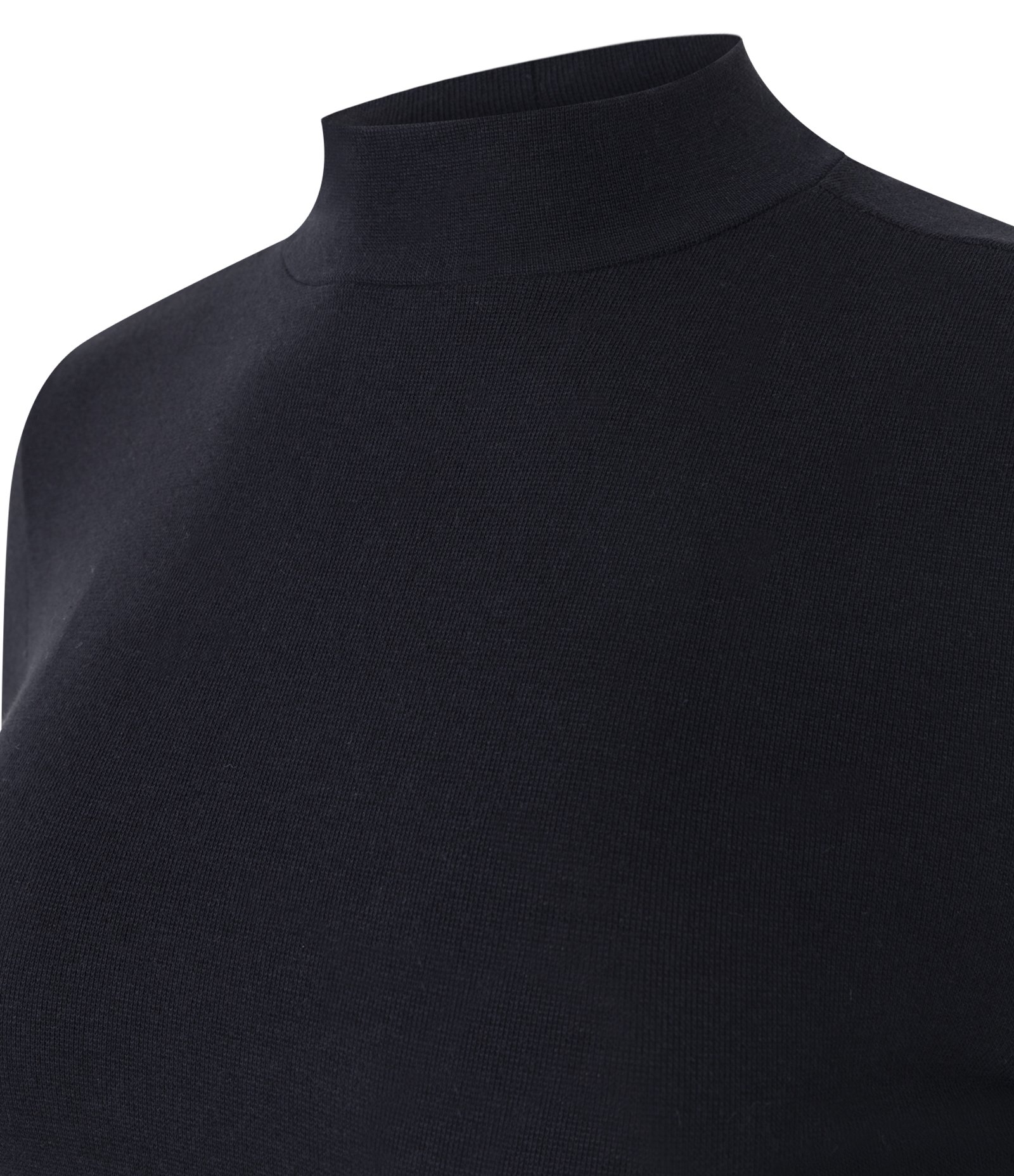 Blusa Básica em Ribana com Gola Alta Preto 2