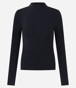 Blusa Básica em Ribana com Gola Alta