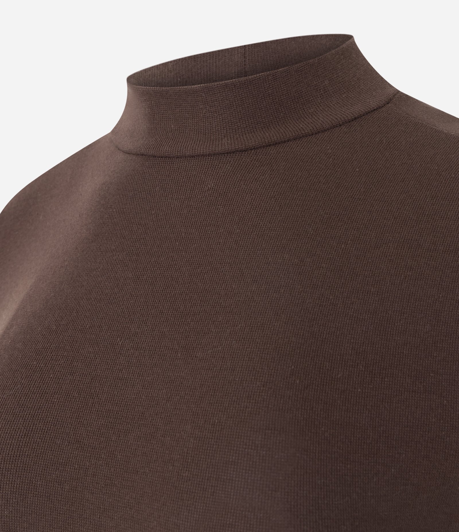 Blusa Básica em Ribana com Gola Alta Marrom 2