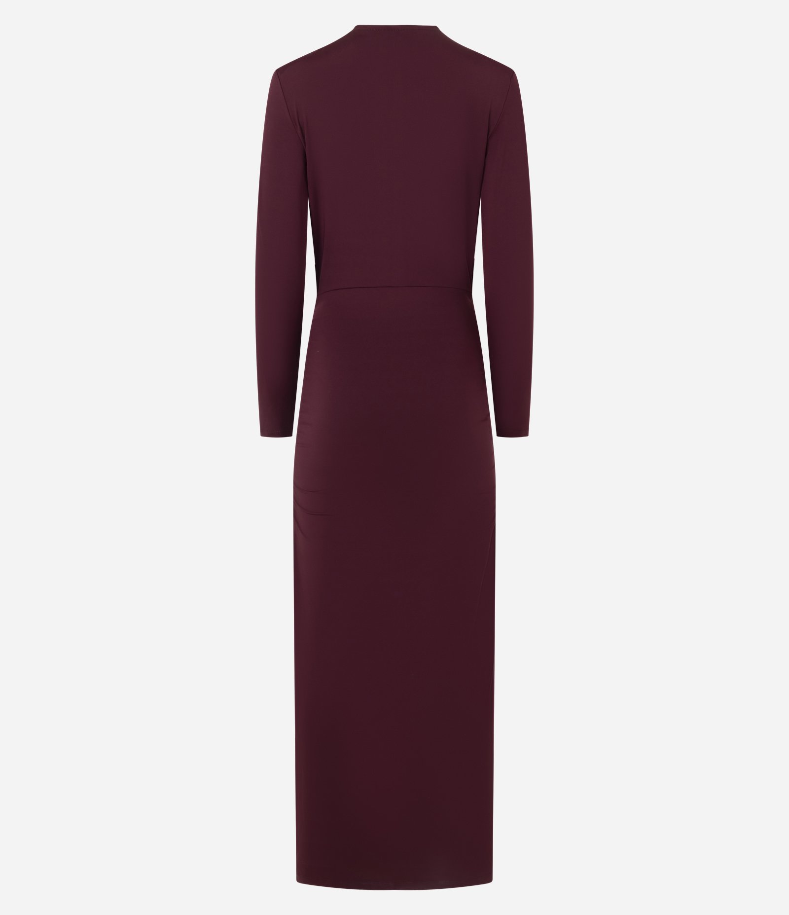 Vestido New Midi Transpassado em Jersey com Ombreiras Vinho 6