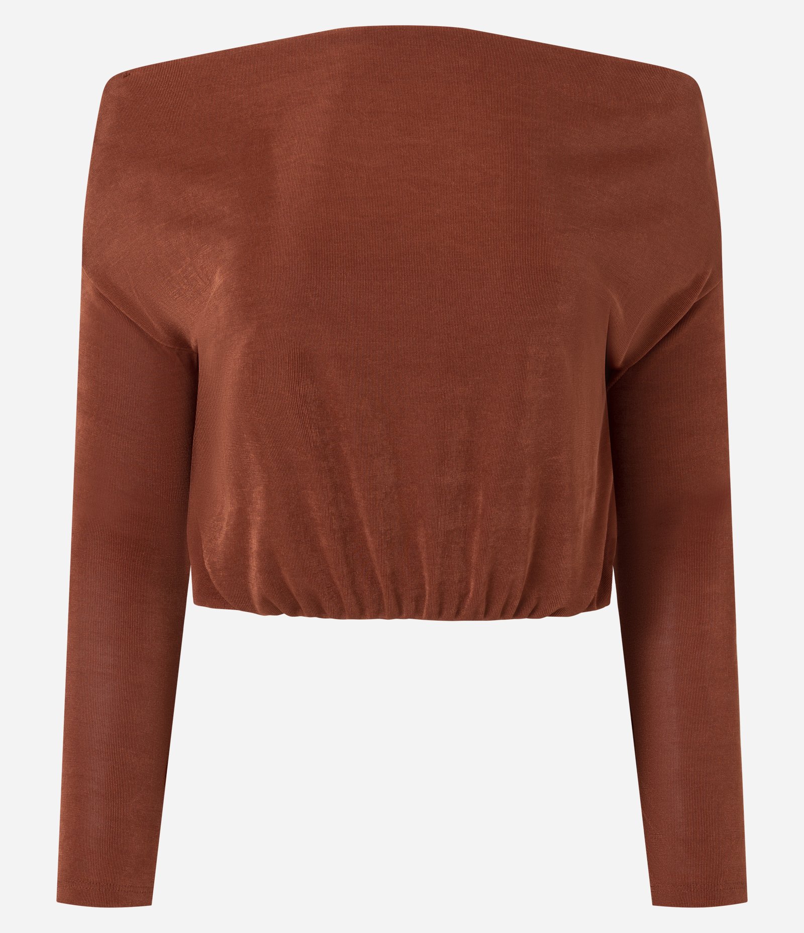 Blusa Ombro a Ombro em Ribana Marrom 5