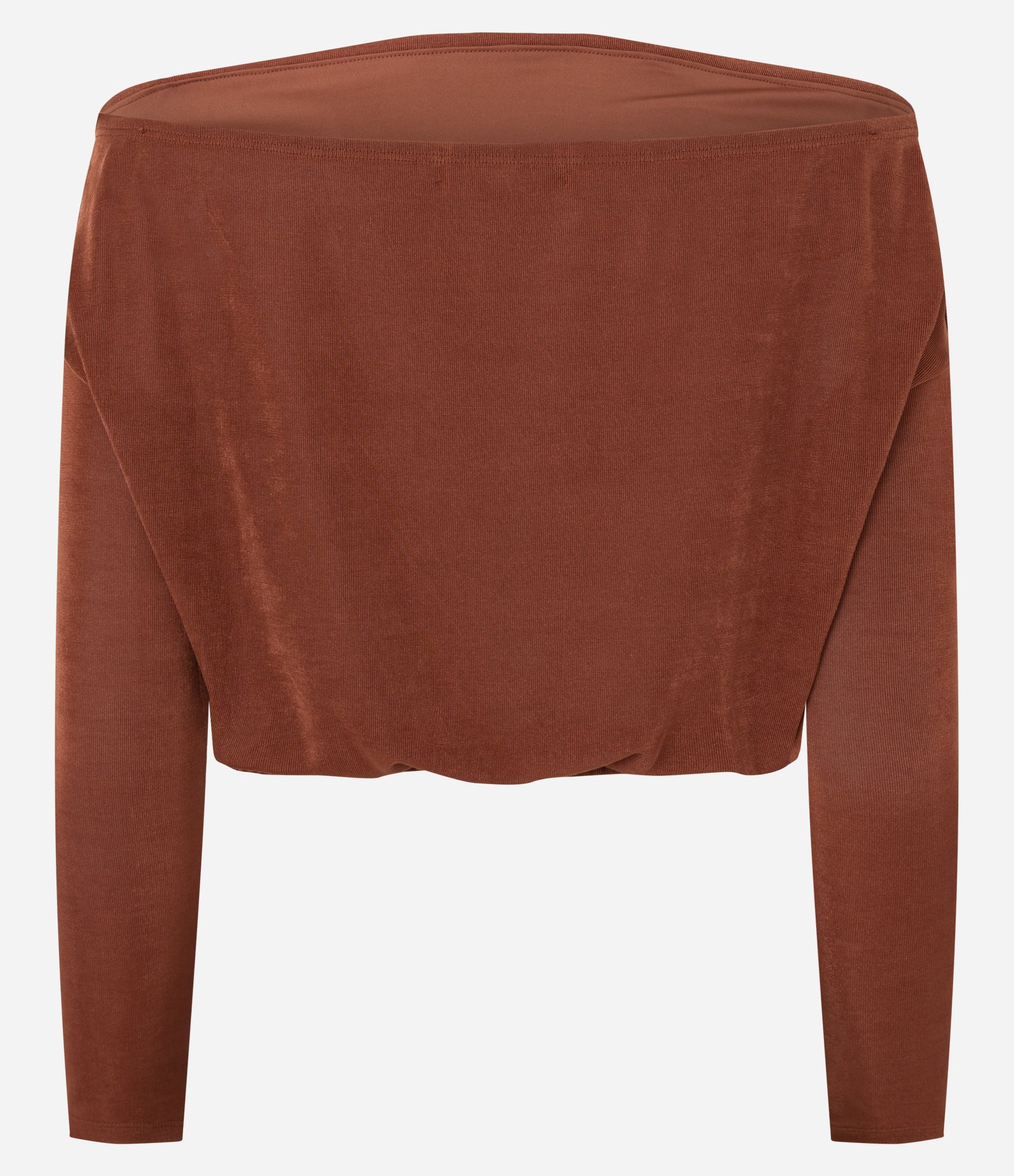 Blusa Ombro a Ombro em Ribana Marrom 7