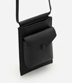 Bolsa Carteira Crossbody em PU com Bolso