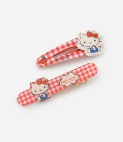 Kit 02 Presilhas Infantil Hello Kitty com Estampa Xadrez – Tam U