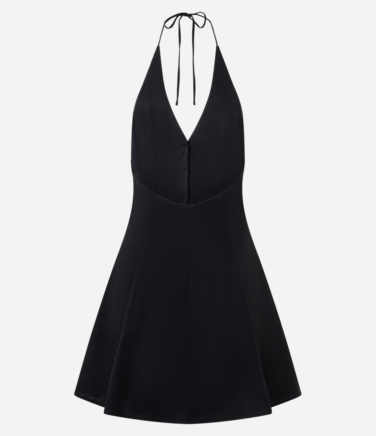 Vestido Frente Única Curto em Tricoline com Botões Preto 6