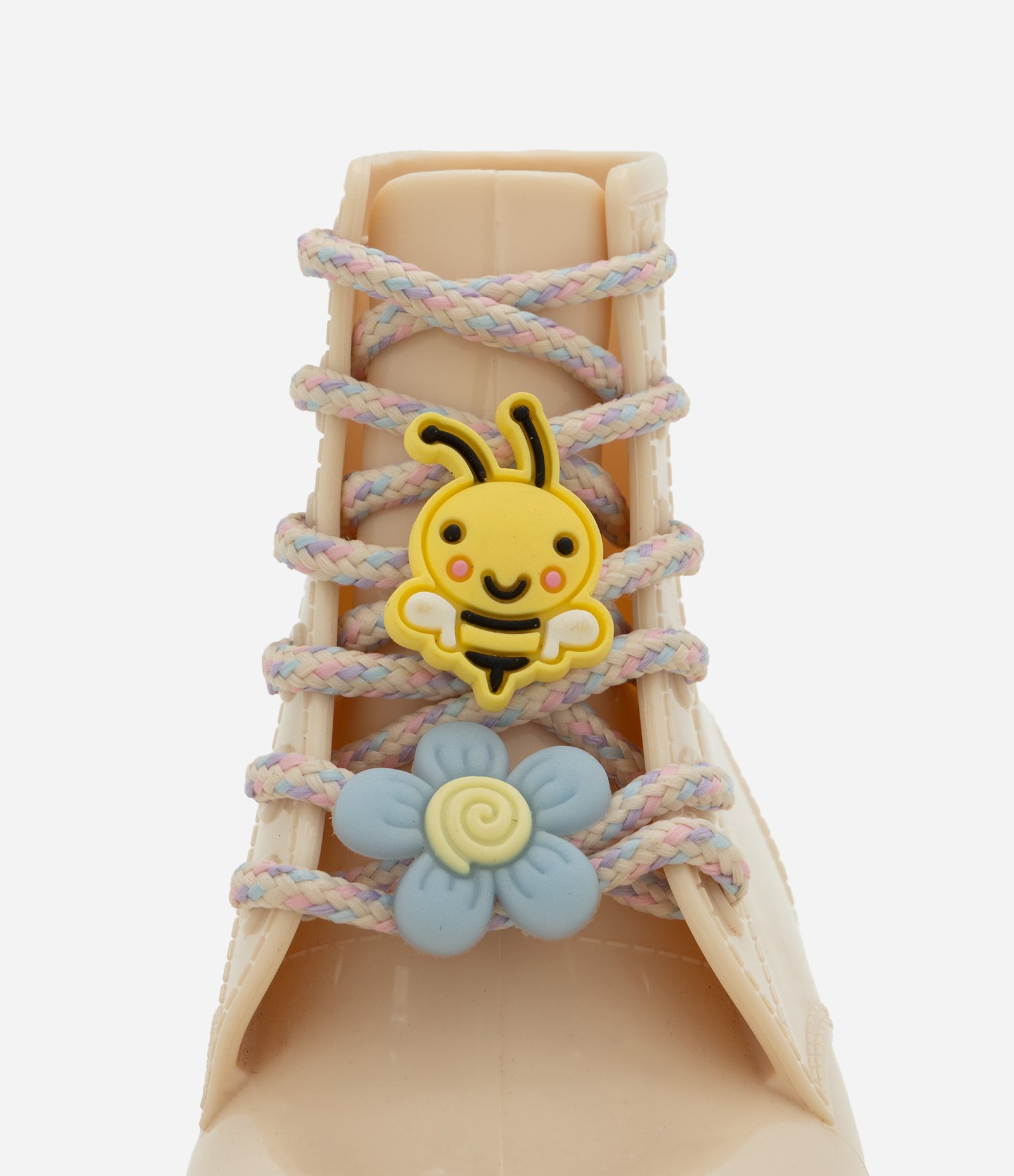 Bota Infantil Coturno com Cadarço e Pins – Tam 21 ao 28 Off White 2