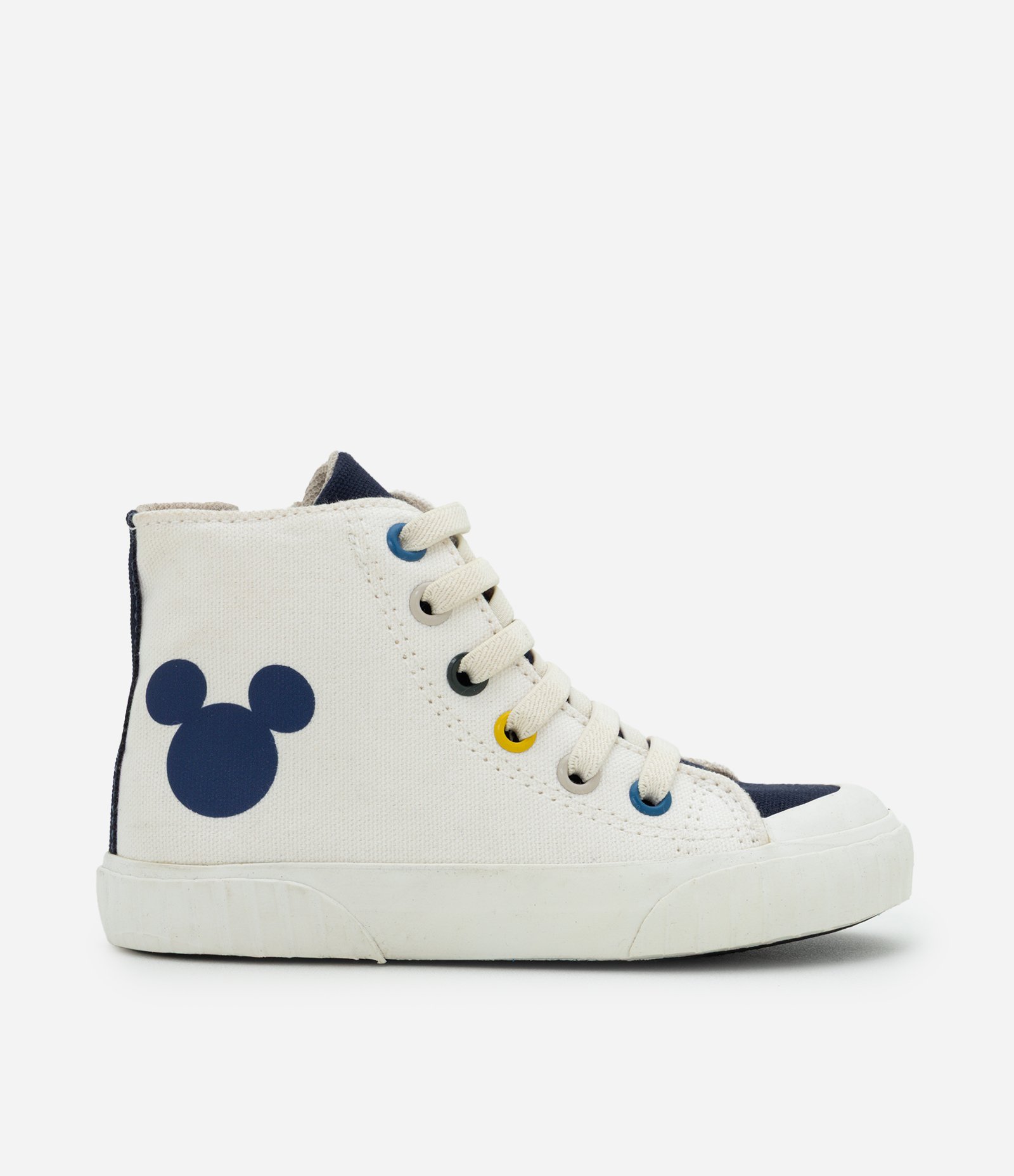 Tênis Abotinado Infantil Com Estampa Mickey Mouse – Tam 20 a 27 Off White 6