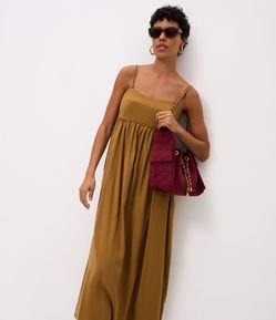 Vestido Amplo Longo com Lastex nas Costas