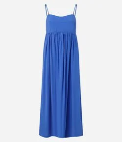 Vestido Amplo Longo com Lastex nas Costas