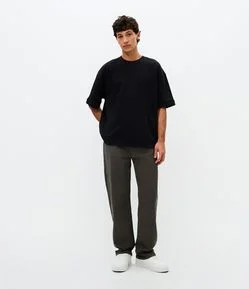 Calça Reta Vintage em Sarja