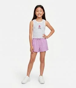 Short Runner em Microfibra com Babados na Barra Infantil - Tam 5 a 16 Anos