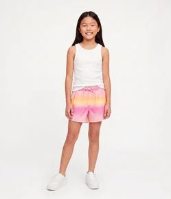 Short Infantil em Microfibra com Estampa Efeito Degradê - Tam 5 A 16 Anos