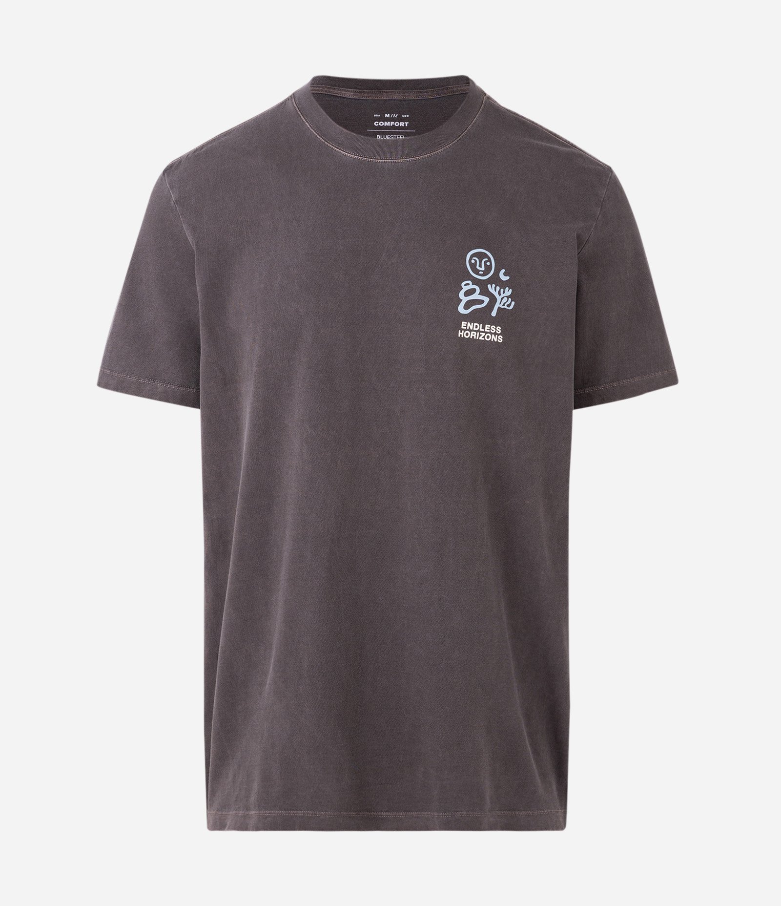 Camiseta Comfort em Algodão Estonada com Estampa Preto 5