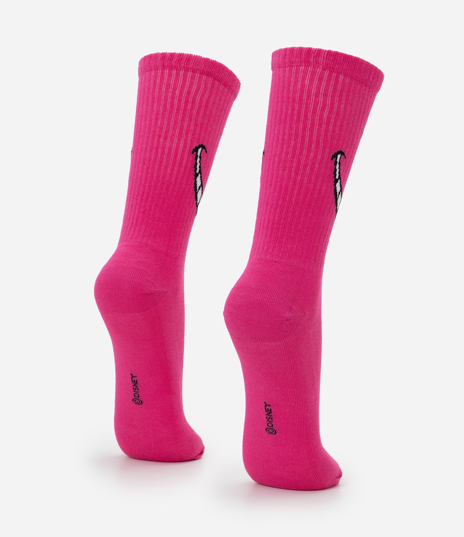 Meia Cano Longo com Personagem Gato de Cheshire Rosa 3