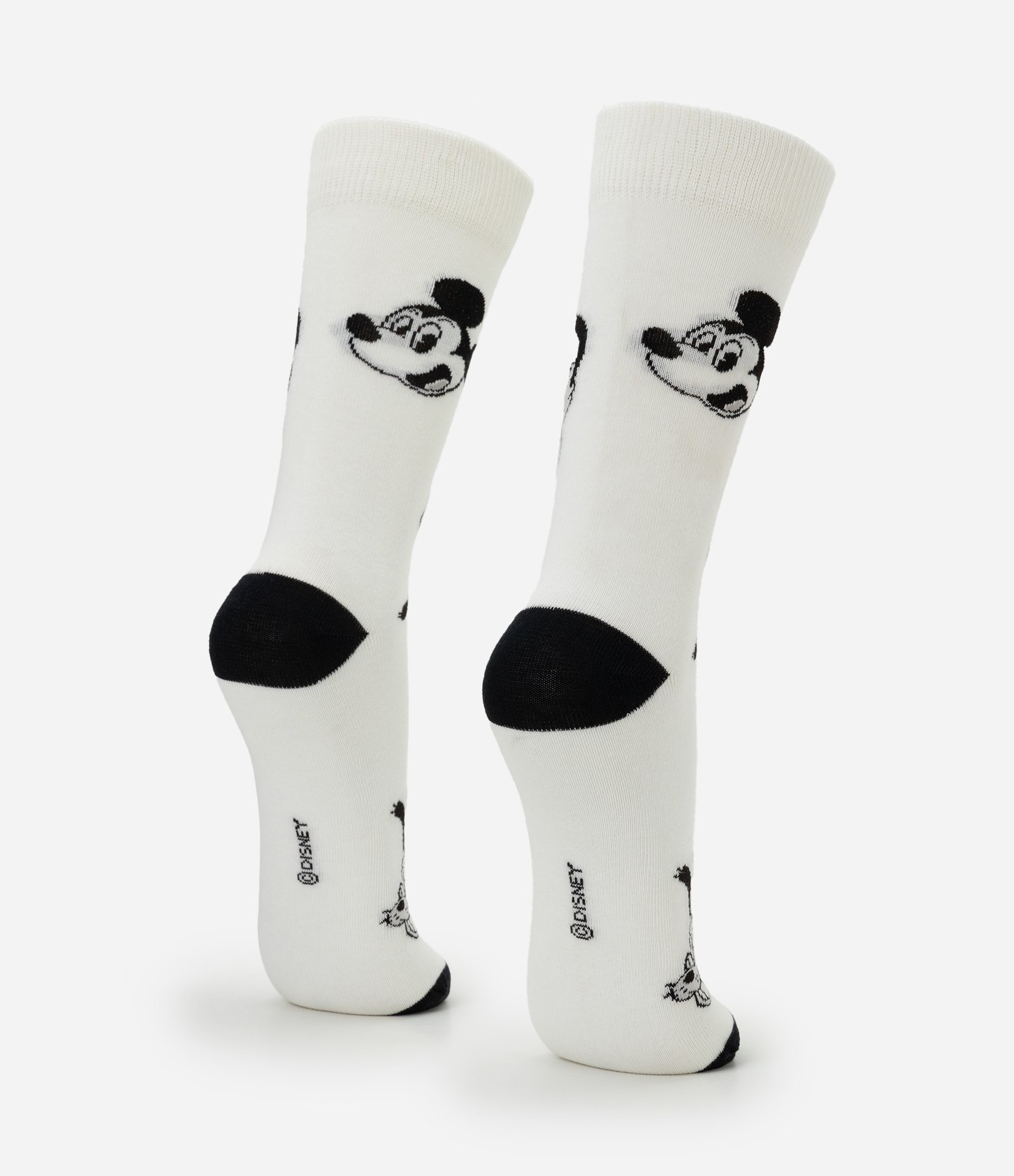 Meia Cano Longo Individual Algodão Mickey Branco 3