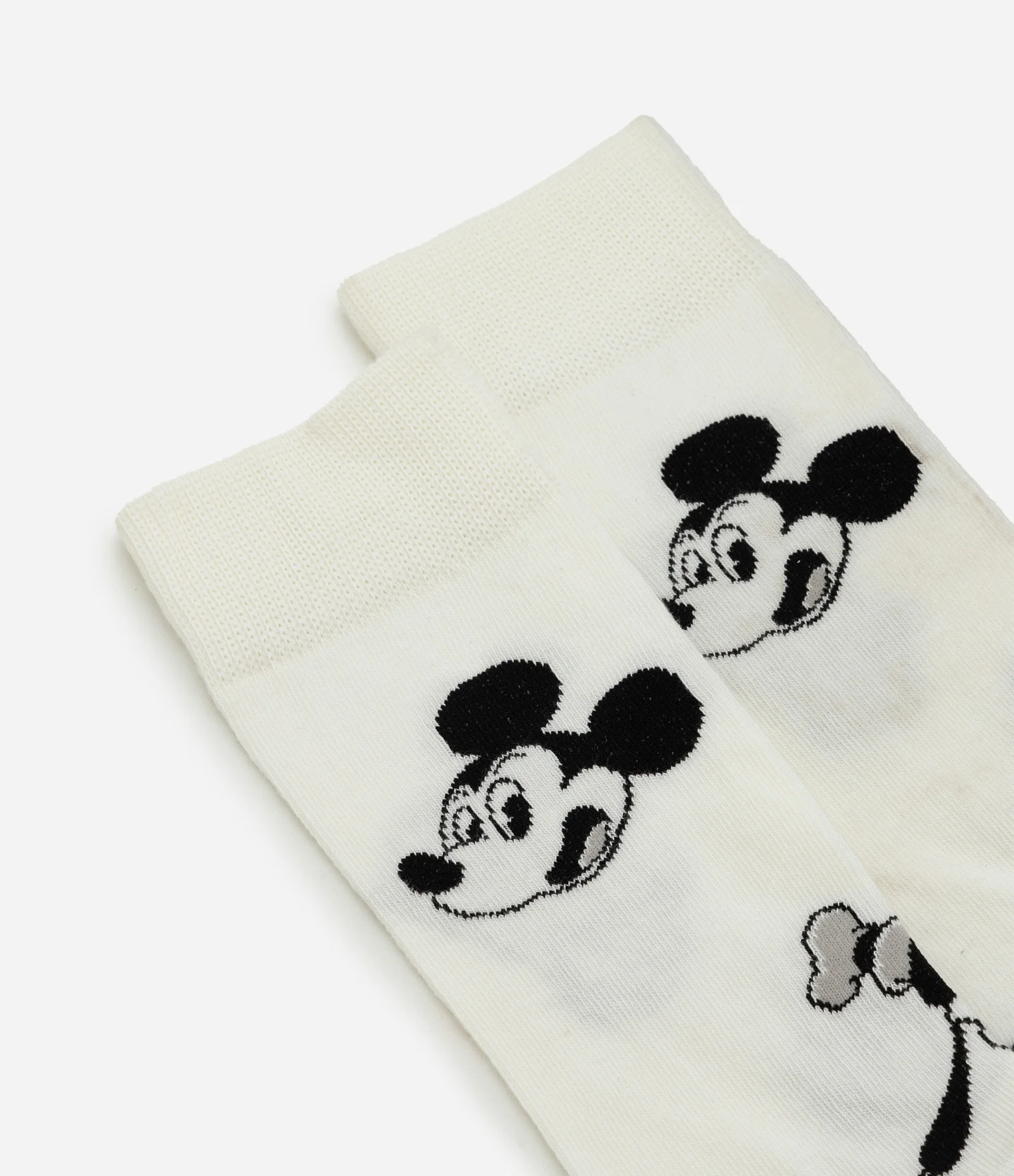 Meia Cano Longo Individual Algodão Mickey Branco 4