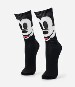 Meia Cano Longo com Personagem Mickey