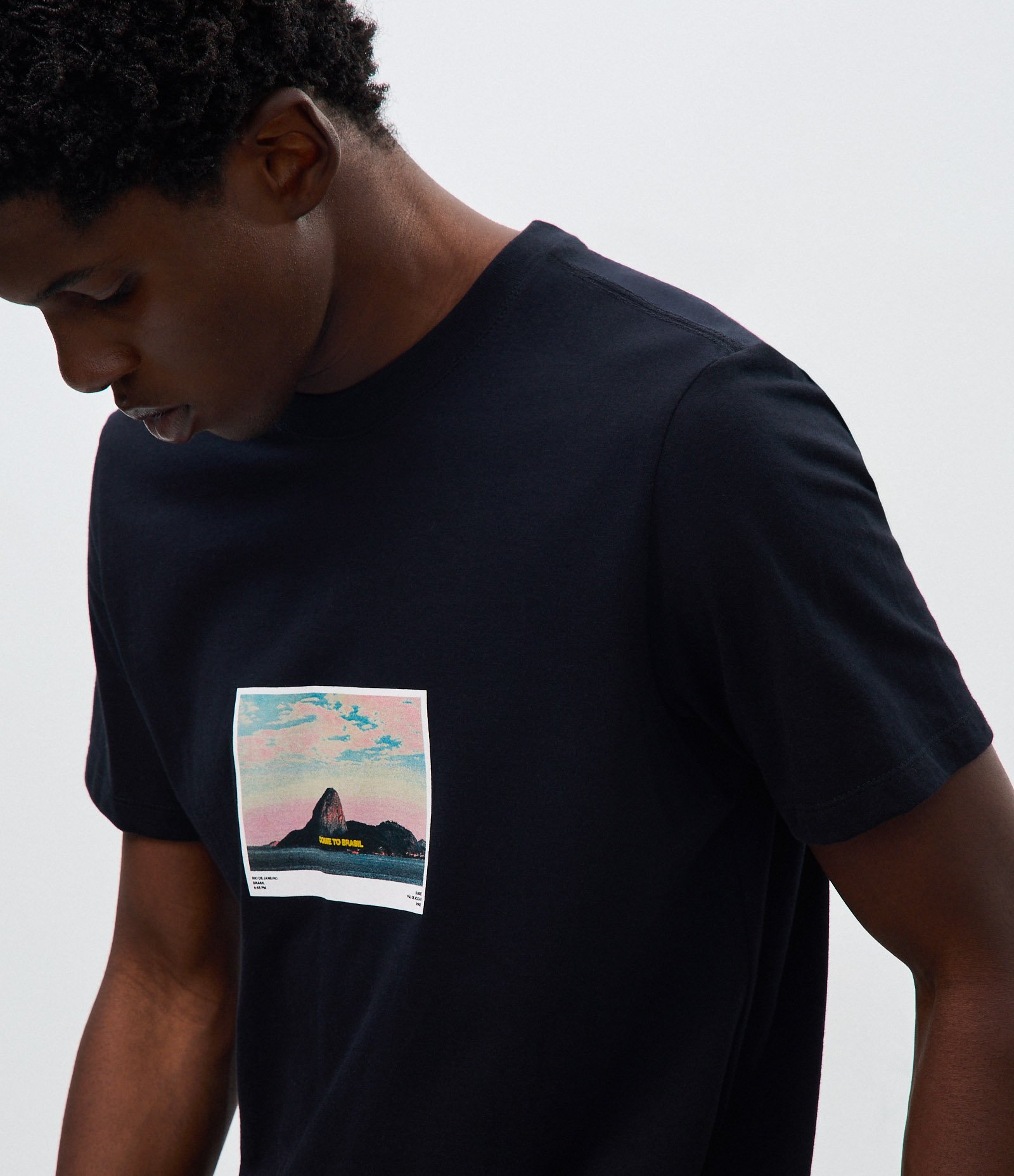 Camiseta Manga Curta Photoprint Come to Brasil Preto 1