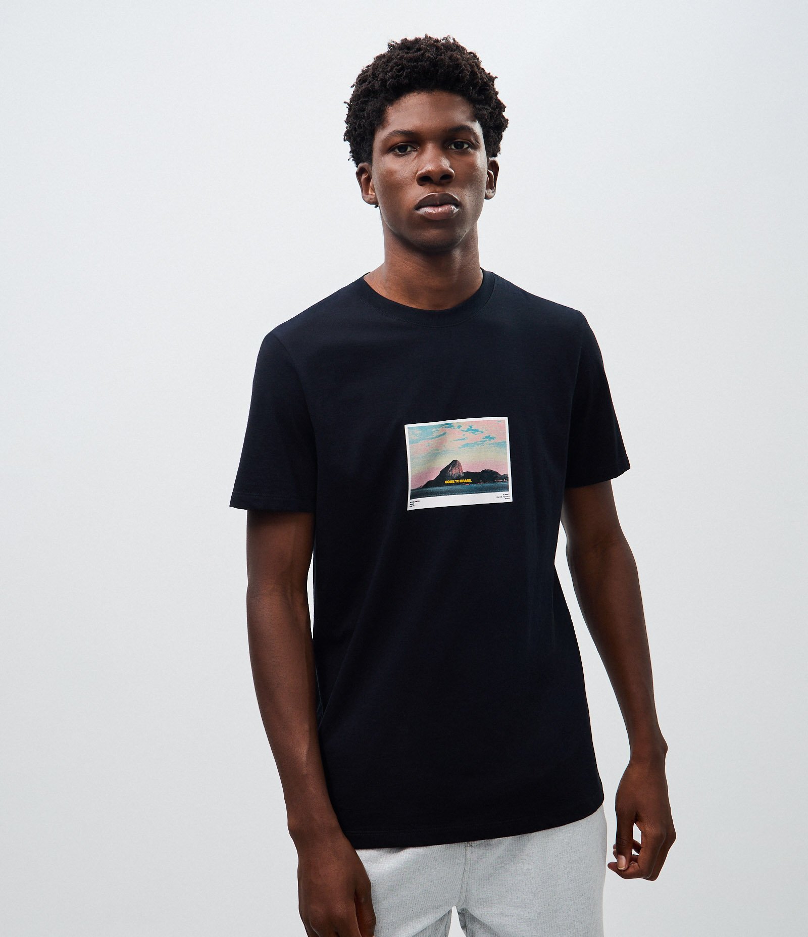 Camiseta Manga Curta Photoprint Come to Brasil Preto 3
