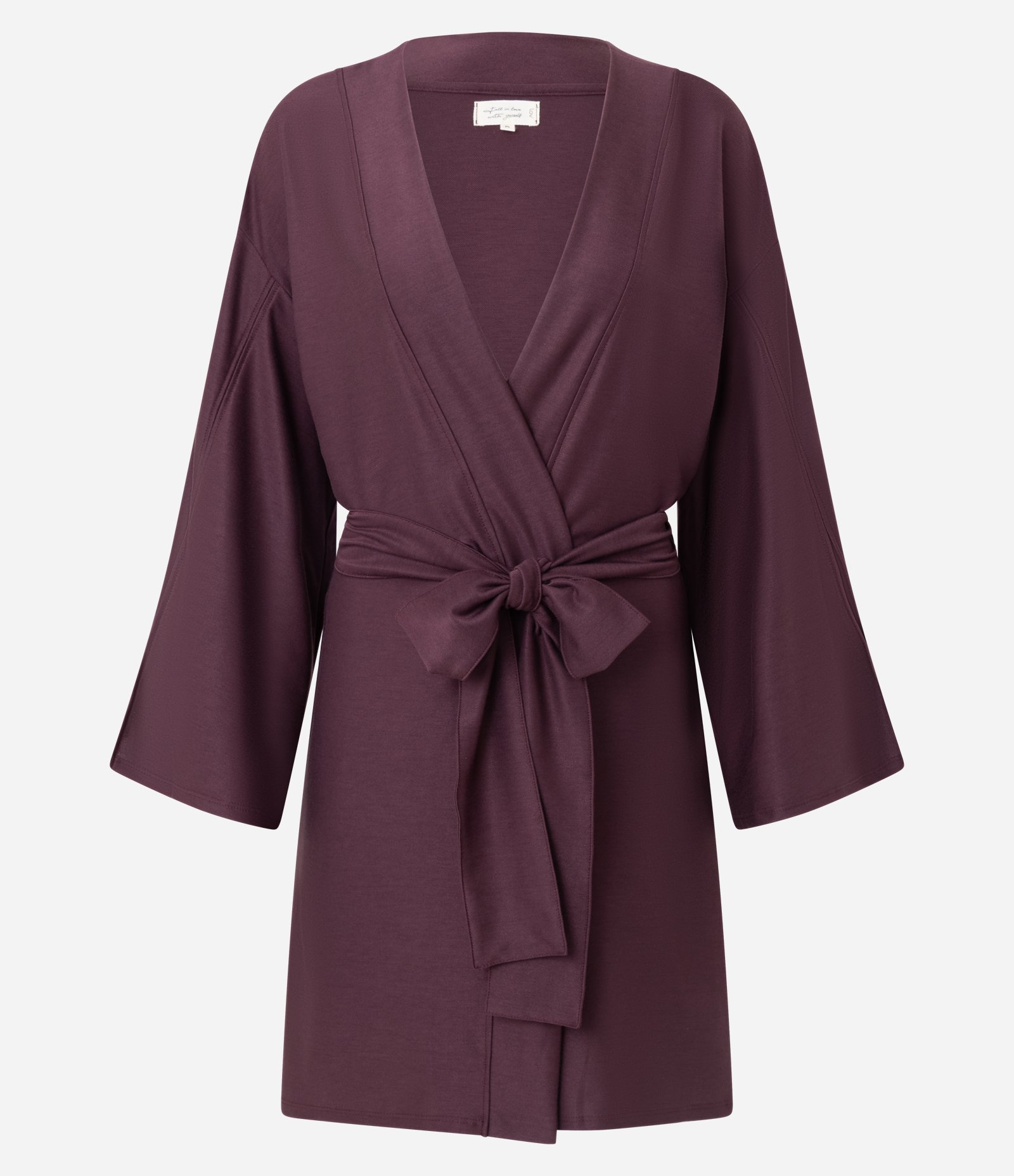 Robe Manga Longa em Viscolycra com Faixa Vinho 1