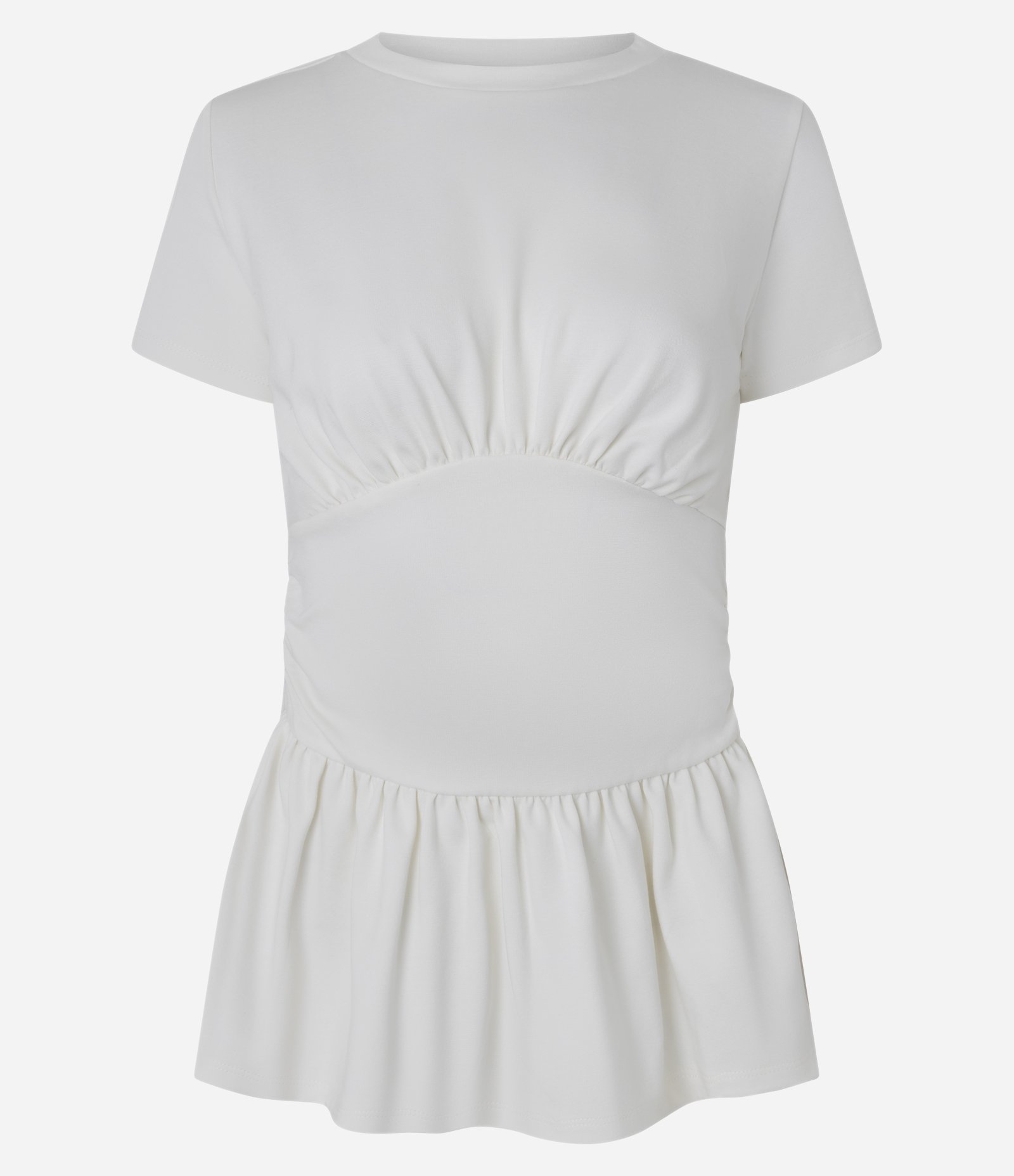 Blusa em Ponto Roma com Recorte Corsetado Branco 5