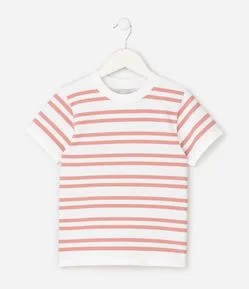Camiseta Infantil em Poliamida com Estampa Listrada - Tam 5 A 14 Anos