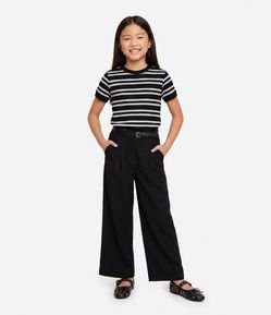 Camiseta Infantil em Poliamida com Estampa Listrada - Tam 5 A 14 Anos