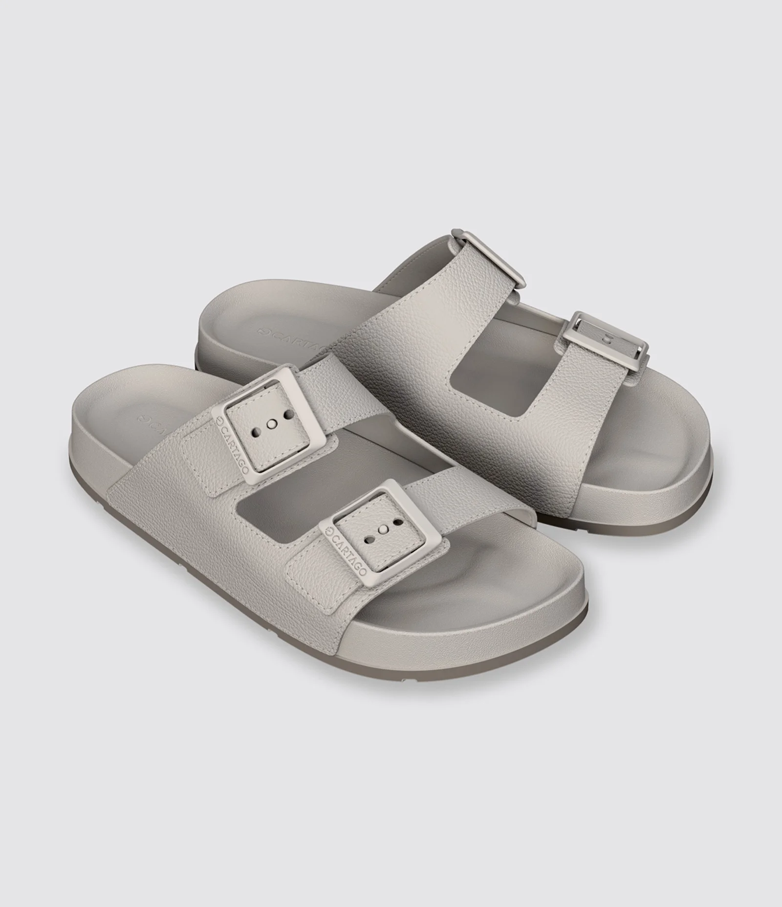Chinelo Slide Liso com Fivelas Ajustáveis Branco 1