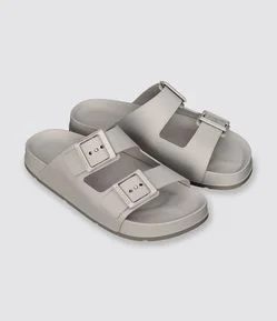 Chinelo Slide Liso com Fivelas Ajustáveis
