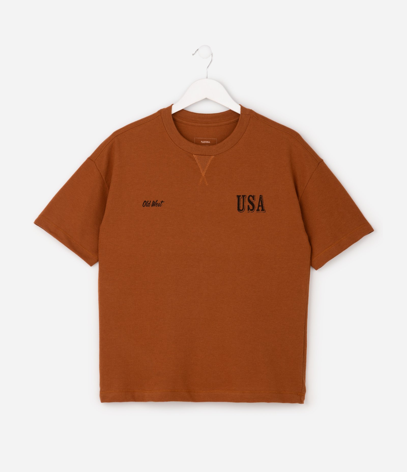 Camiseta Infantil em Algodão com Lettering - Tam 5 a 14 Anos Marrom 2