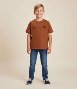 Camiseta Infantil em Algodão com Lettering - Tam 5 a 14 Anos