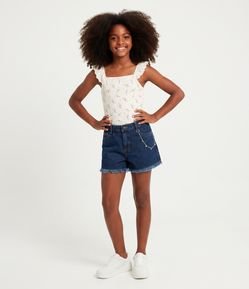 Blusa Infantil Em Algodão Estampa Tropical - Tam 5 a 14 anos