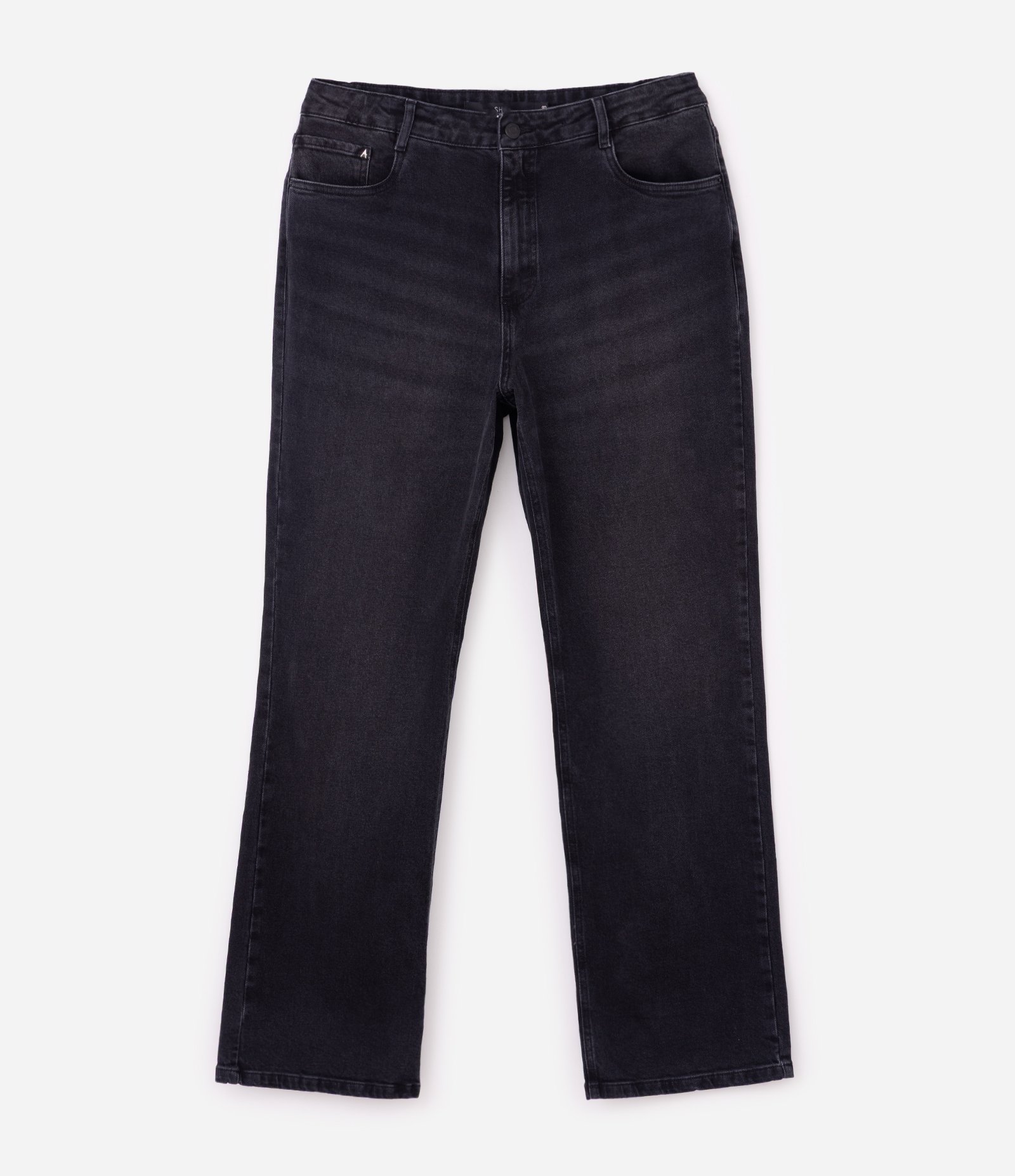 Calça Jeans Reta Black com Fenda Curve & Plus Size Preto 6
