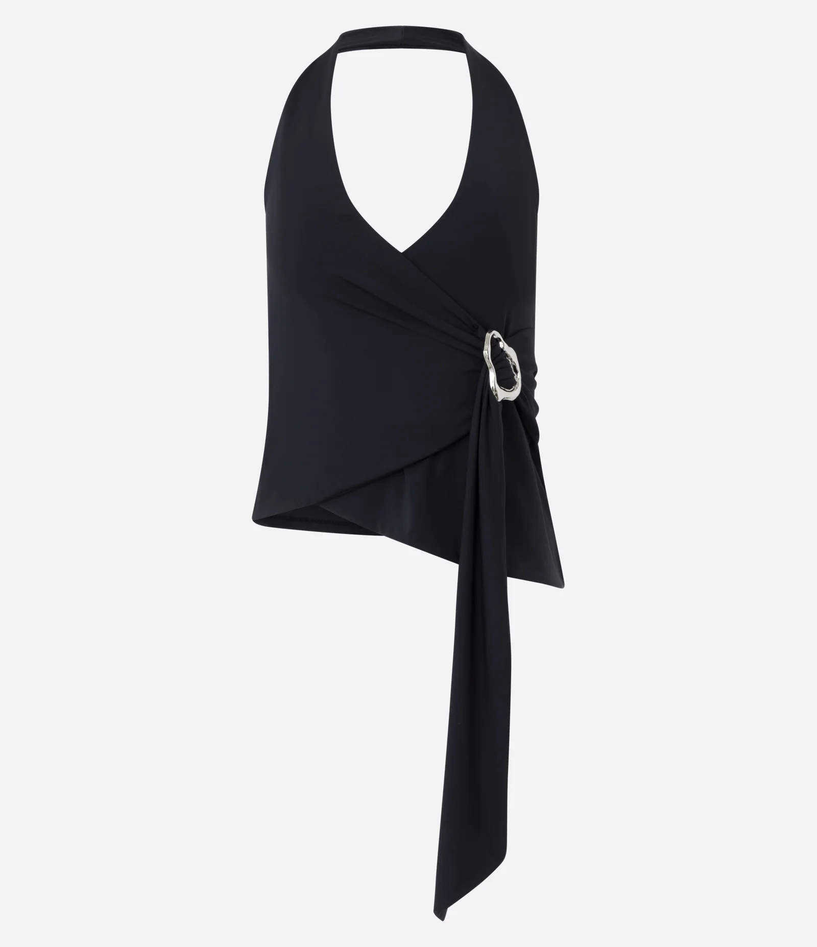 Blusa Frente Única com Faixa Lateral e Aviamento Metálico Preto 5