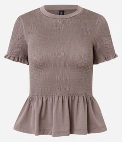 Blusa em Crepe Texturizado com Franzidos