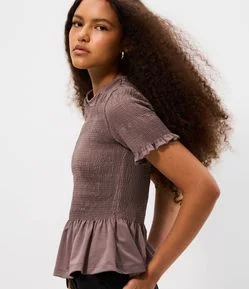 Blusa em Crepe Texturizado com Franzidos