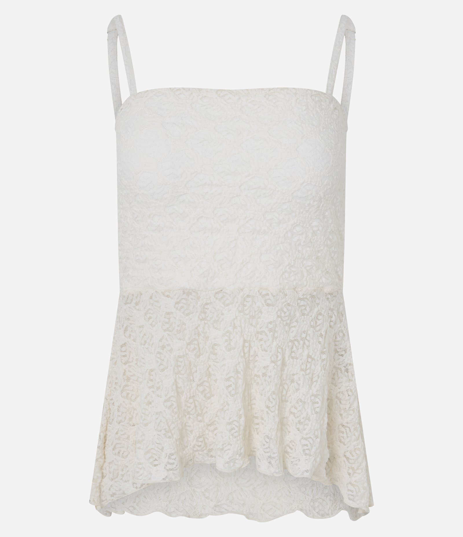 Blusa Peplum em Renda com Decote Quadrado Branco 5