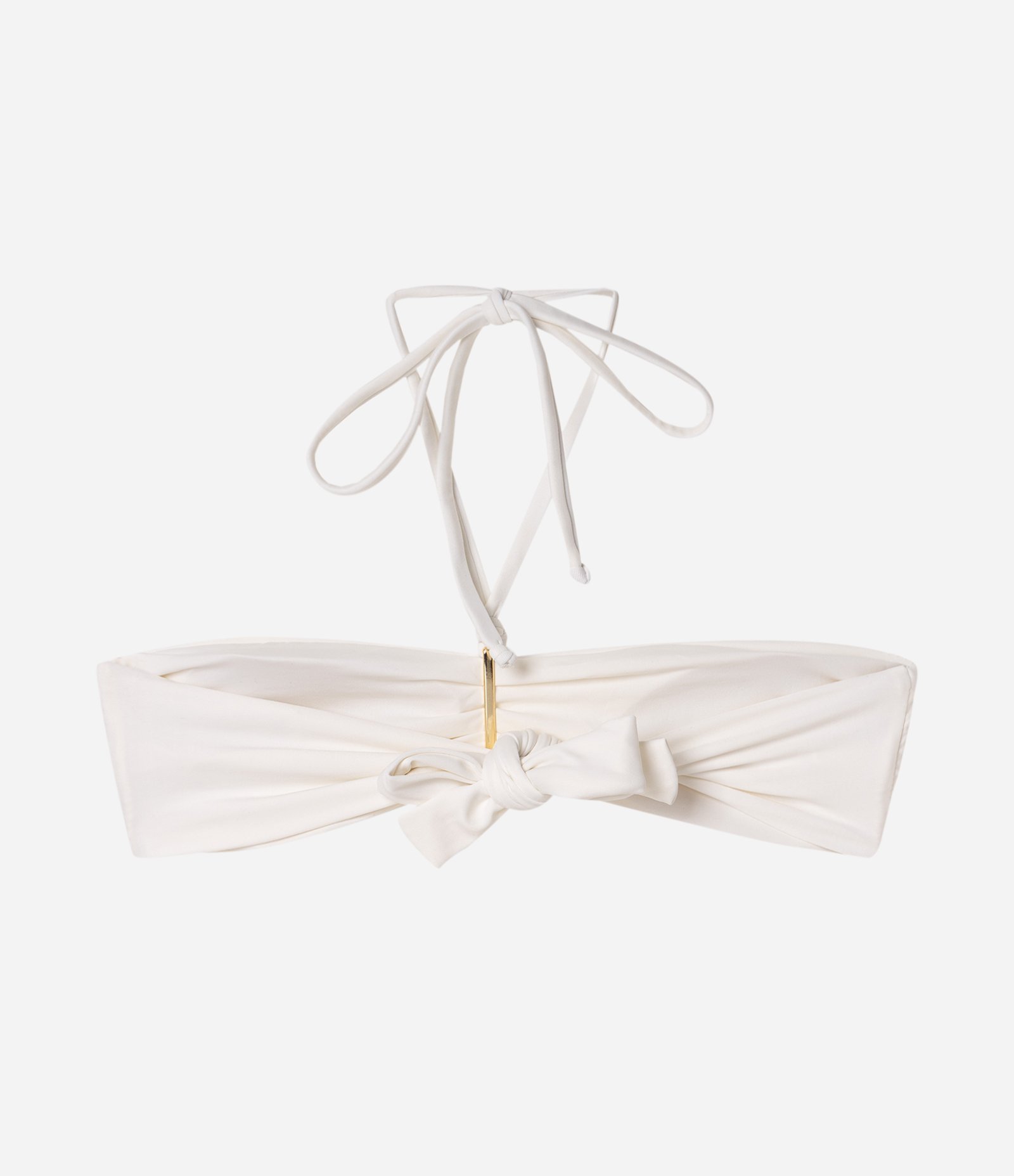 Biquíni Top Bandeau em Microfibra com Aviamento Branco 2