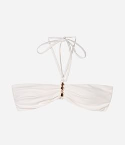 Biquíni Top Bandeau em Microfibra com Aviamento
