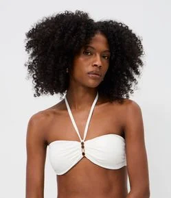 Biquíni Top Bandeau em Microfibra com Aviamento