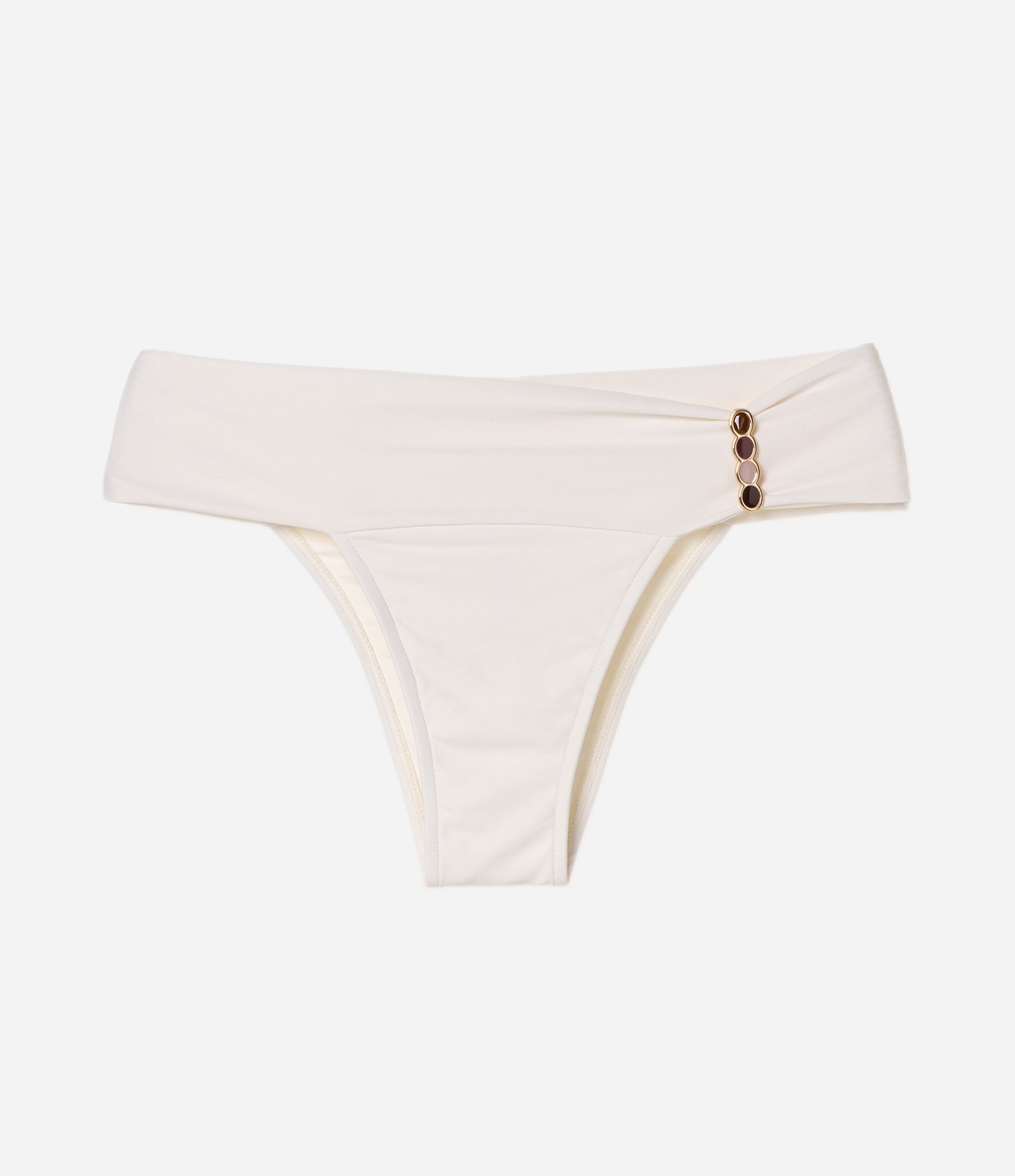 Biquini Calcinha Pala Larga com Aviamento Lateral Branco 1