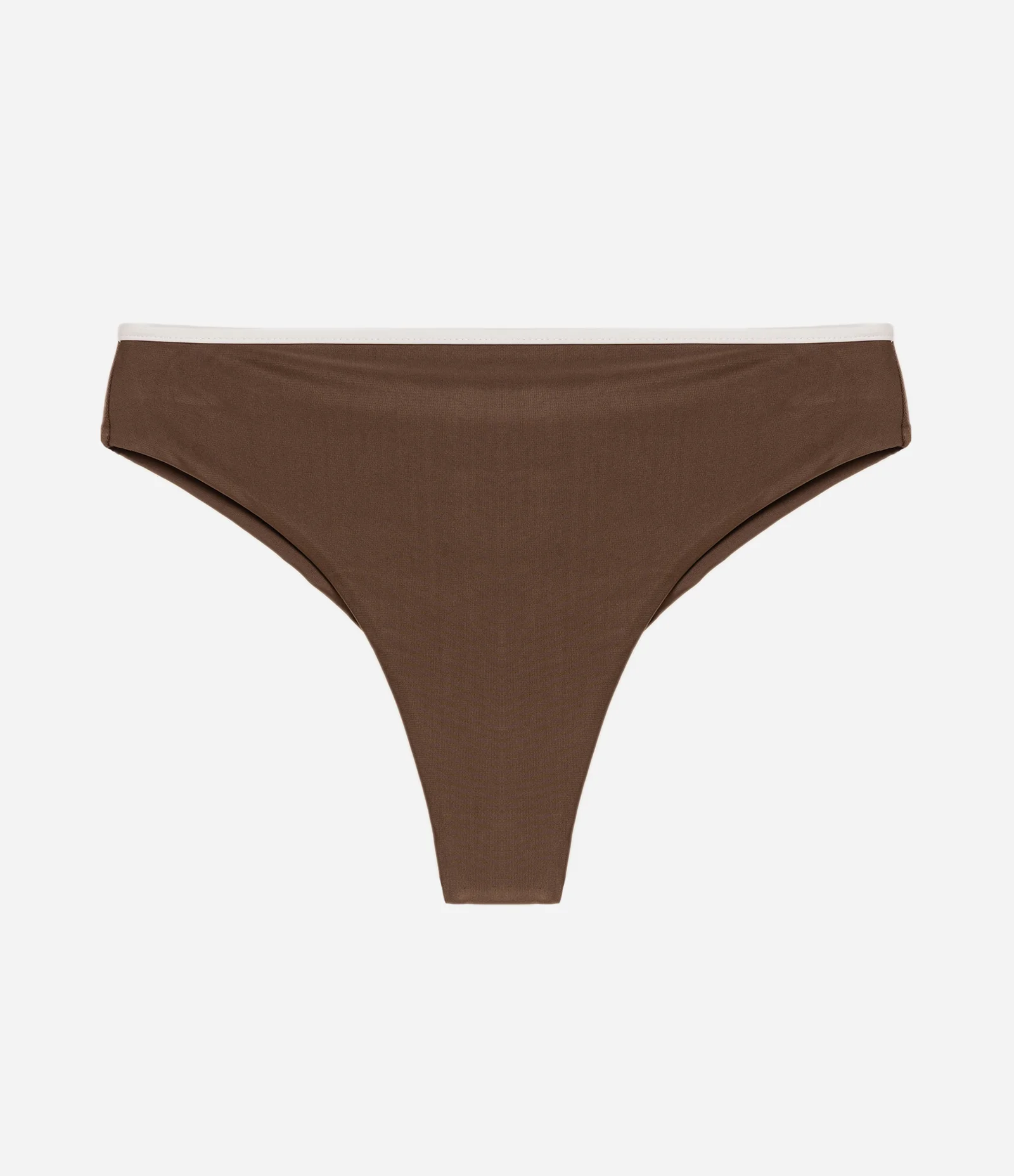 Biquini Calcinha Hot Pants com Cós Contrastantes Marrom 1