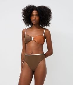 Biquini Calcinha Hot Pants com Cós Contrastantes