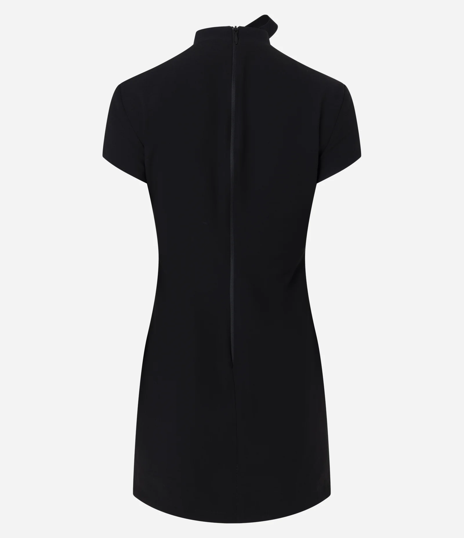 Vestido Curto Alfaiatado com Gola Laço Preto 2