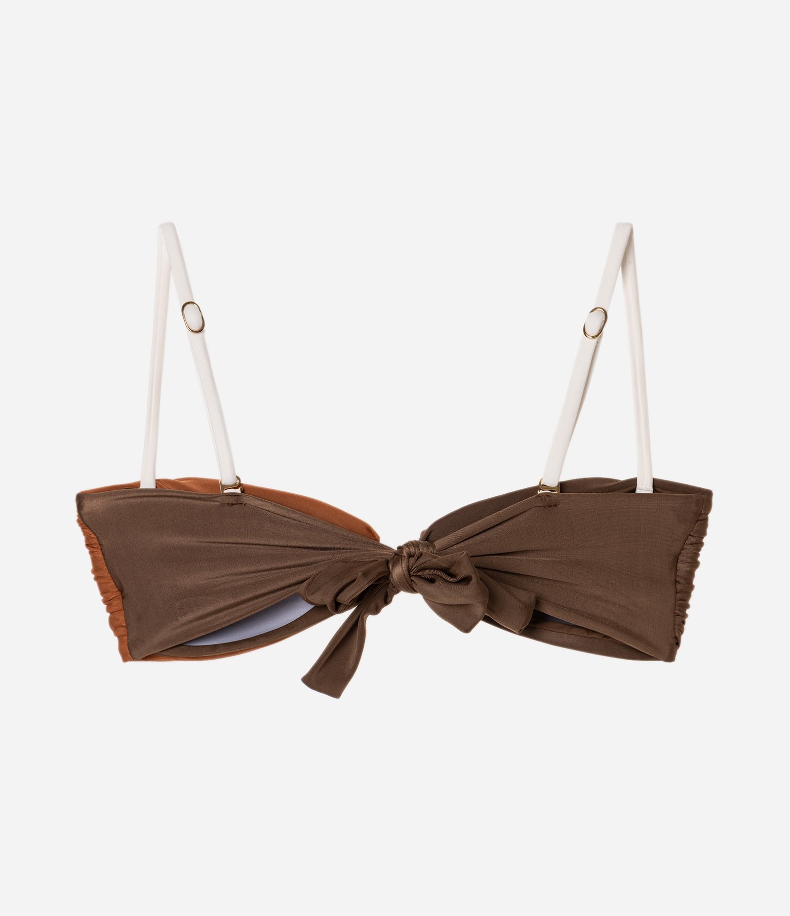 Biquíni Top Bandeau com Estampa Bicolor Marrom 3