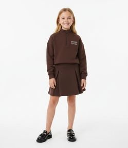 Saia com Pregas e Toque Suave Infantil - Tam 7 a 16 Anos