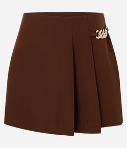 Short Saia Alfaiatado com Corrente Metálica