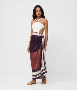 Canga em Chiffon com Estampa Geométrica