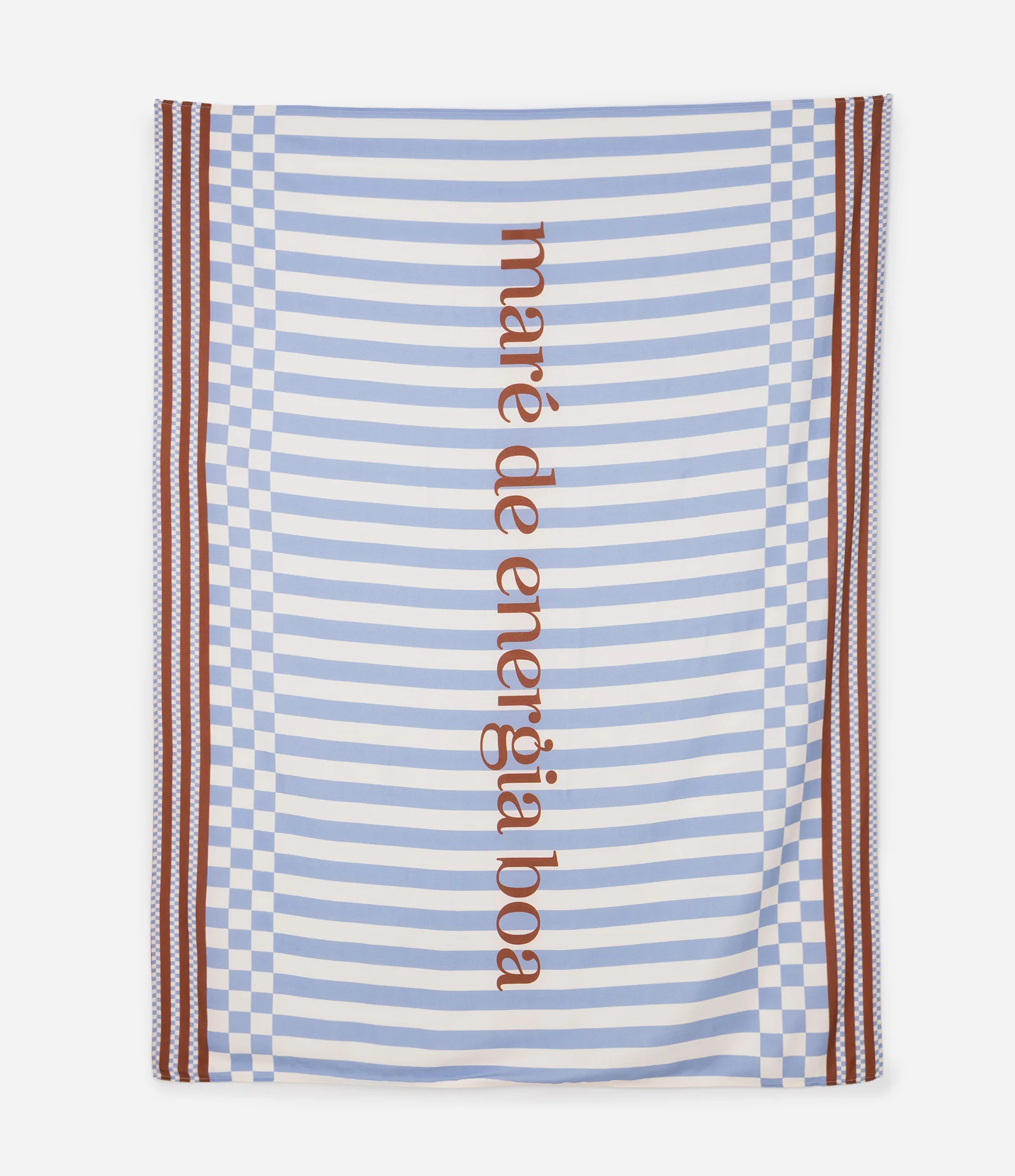 Canga de Praia em Viscose com Estampa e Lettering Azul 1