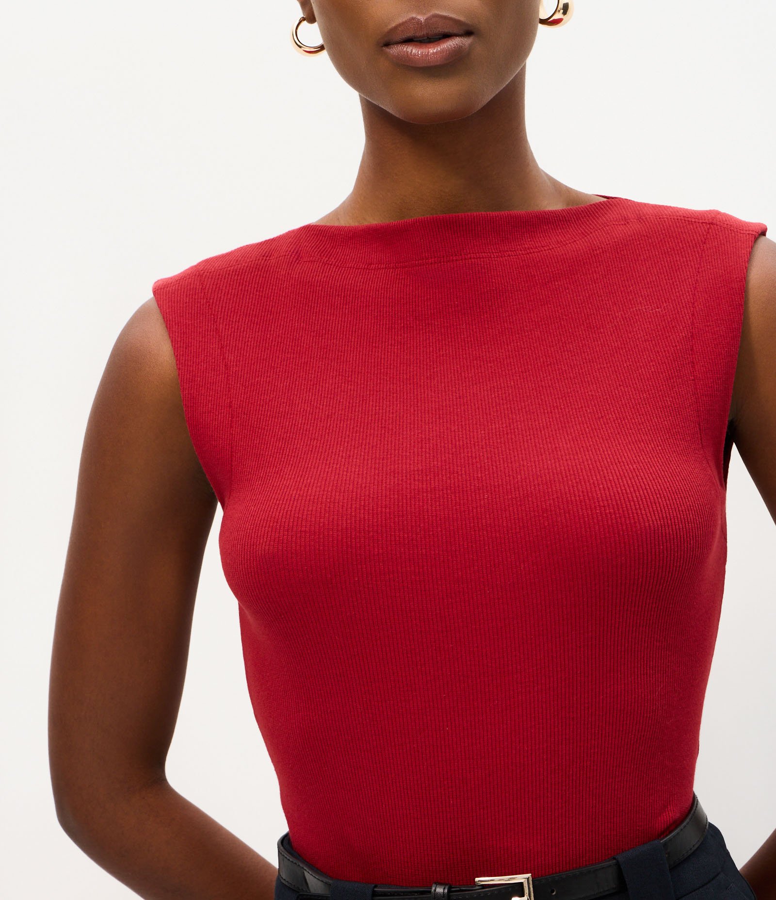 Blusa em Algodão com Gola Canoa Vermelho 3